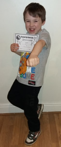 Ben and his 1st Karate Certificate