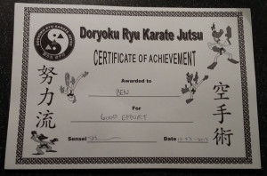 2nd Karate Certificate