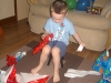 Ben opening his presents.